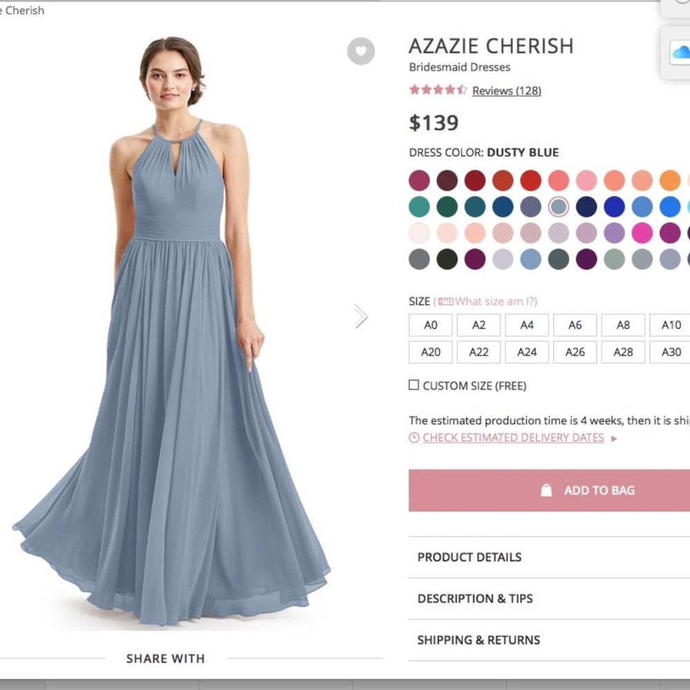 Azazie Cherish in Dusty Blue